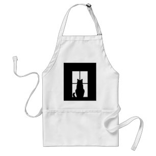 Window Cat Click to Customise Colour Background Standard Apron