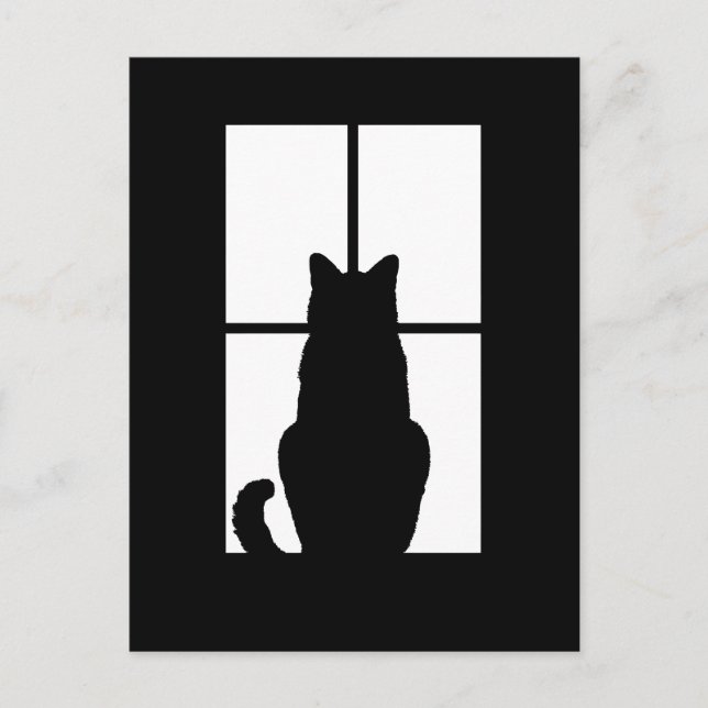 Window Cat Click to Customise Colour Decor Postcard (Front)