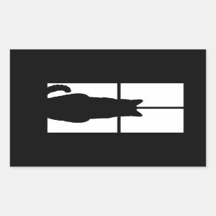 Window Cat Click to Customise Colour Decor Rectangular Sticker