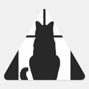 Window Cat Click to Customise Colour Decor Triangle Sticker