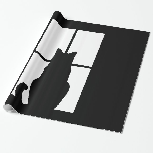 Window Cat Click to Customise Colour Decor Wrapping Paper (Unrolled)