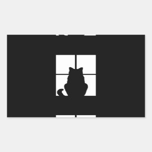 Window Cat Click to Customise Get any colour decor Rectangular Sticker