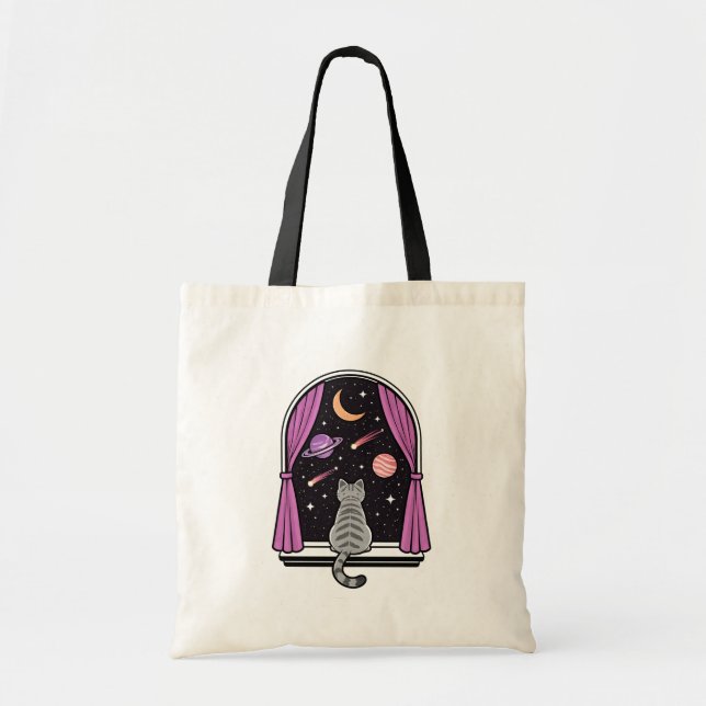 Window Cat Tote Bag (Front)