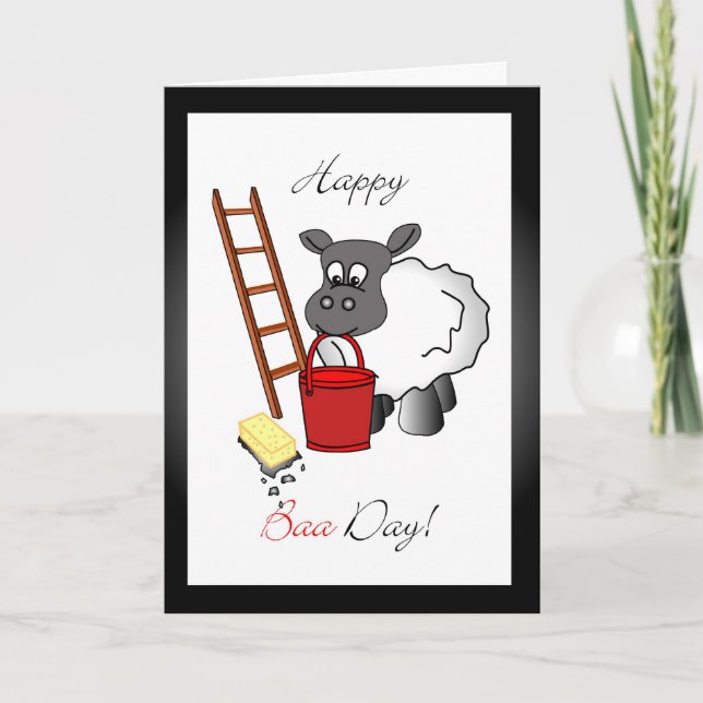 Window cleaner birthday greeting card (Front)