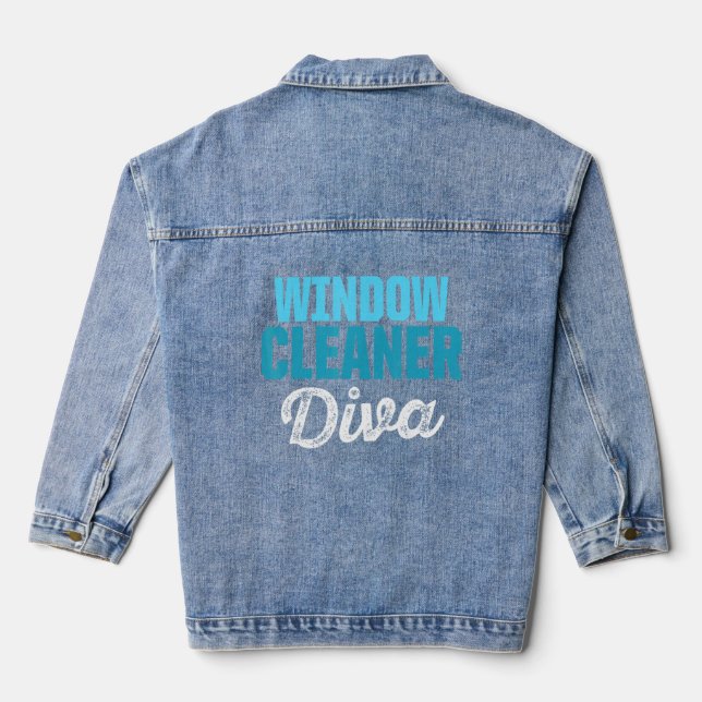 Window Cleaner Cleaning 7  Denim Jacket (Back)