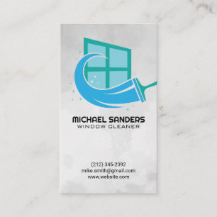 Window Cleaner Logo Home Services Business Card