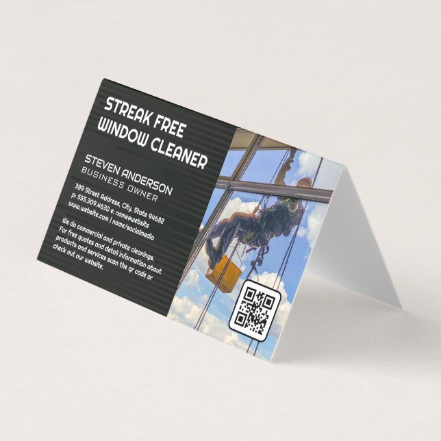 Window Cleaner | Office Building Business Card (Front)