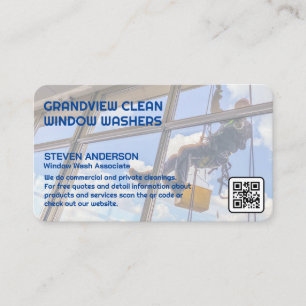 Window Cleaner on Building Commercial Business Card
