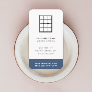 Window Cleaner Windows Cleaned Today Blue Visiting Business Card
