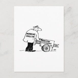 Window Cleaner with Window Cleaning Cart Postcard