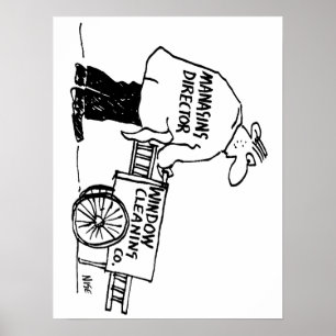 Window Cleaner with Window Cleaning Cart Poster