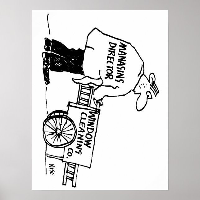 Window Cleaner with Window Cleaning Cart Poster (Front)