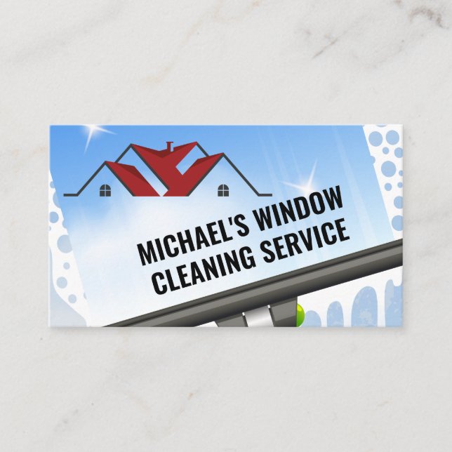 Window Cleaners | Squeegee | House Services Business Card (Front)
