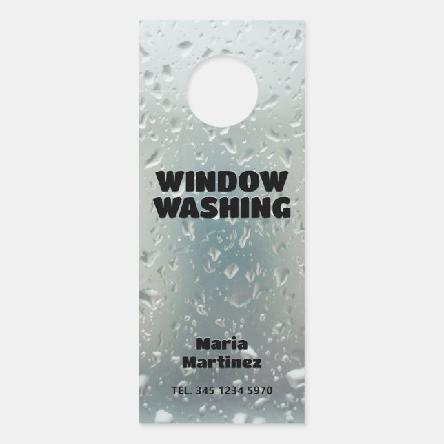 Window Cleaning Business Card Door Hanger (Front)