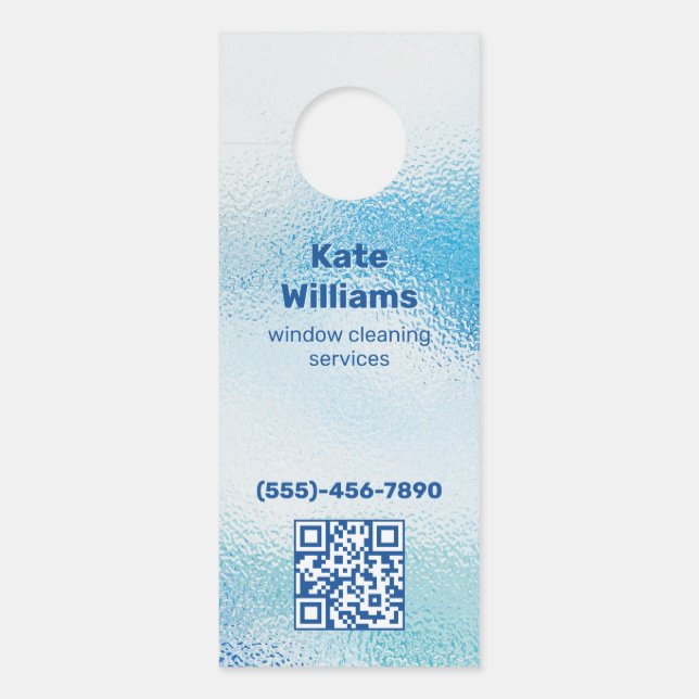 Window Cleaning Custom QR Door Hanger (Front)
