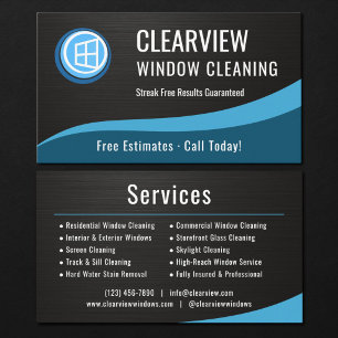 Window Cleaning Metallic Business Card