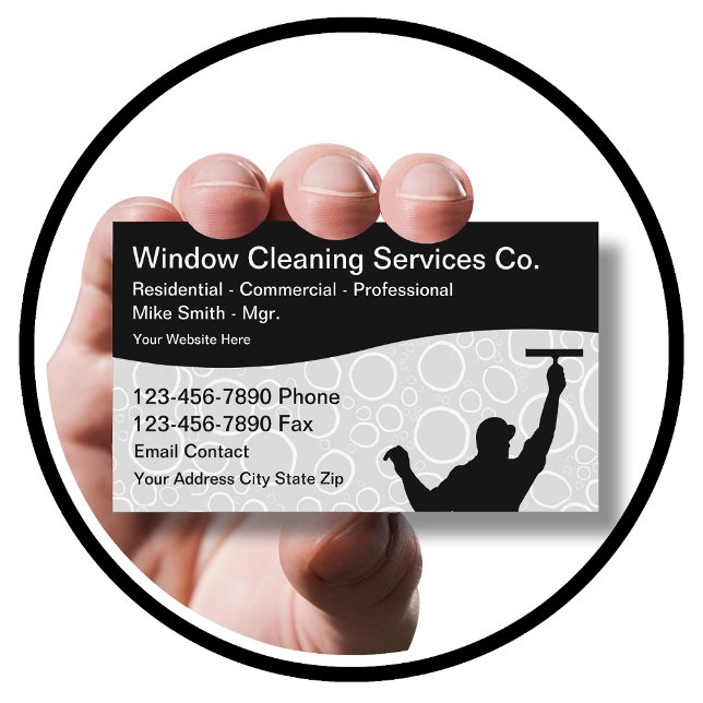 Window Cleaning Professional Services Business Card (Creator Uploaded)