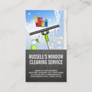 Window Cleaning Service   Clean Icon Business Card