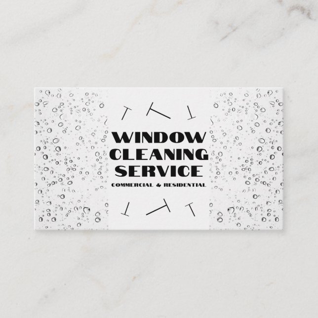 Window Cleaning Service Commercial Residential Business Card (Front)