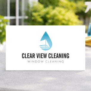 Window Cleaning Service Modern Logo Business Card
