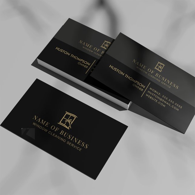 Window Cleaning Service Professional Logo Business Card (Creator Uploaded)