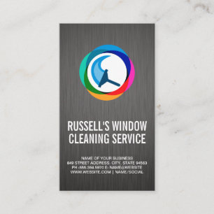 Window Cleaning Service   Squeegee Logo Business Card
