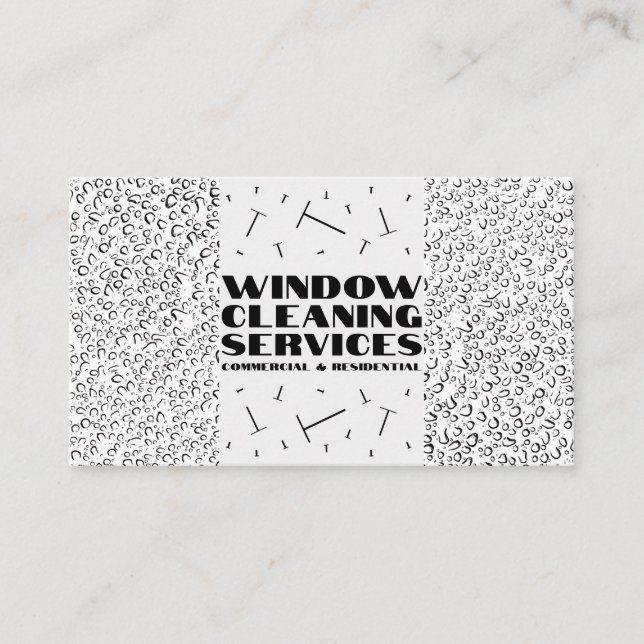 Window Cleaning Services Commercial Residential Business Card (Front)