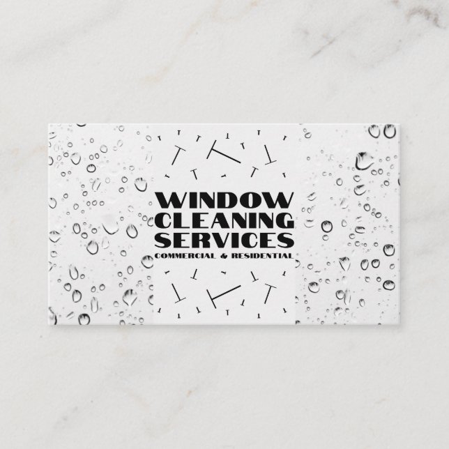 Window Cleaning Services Commercial Residential Business Card (Front)