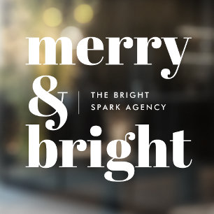 Window Cling   Christmas Business Merry and Bright