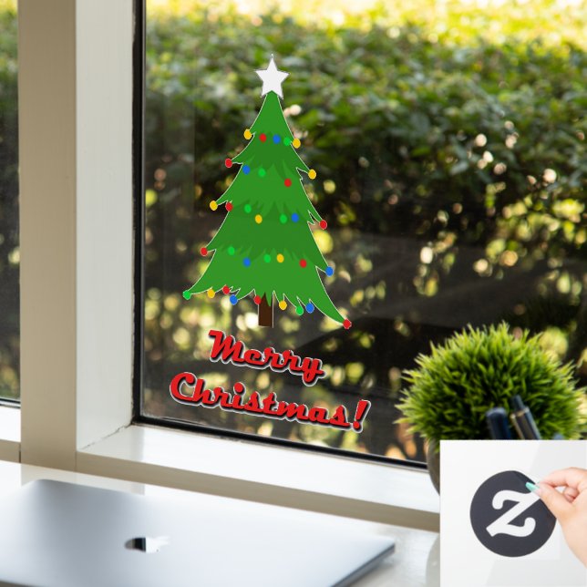 Window Cling, Christmas Tree size:5x7.5" Cling (Office)