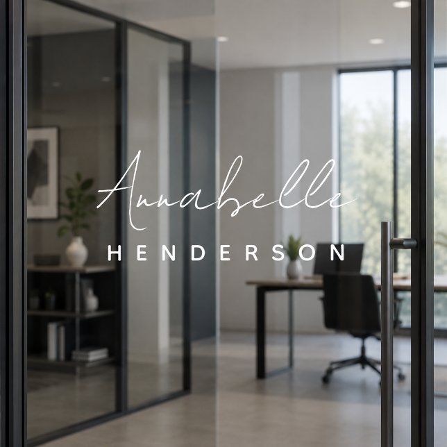 Window Cling | Custom Office Glass Nameplate Decal (Custom office glass nameplate decal for business doors, studios, and personal spaces)