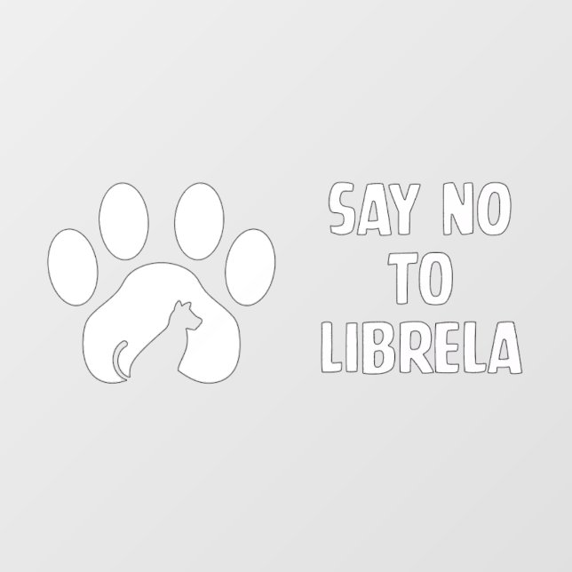 Window cling: Say No To L white lettering Cling (Sheet)