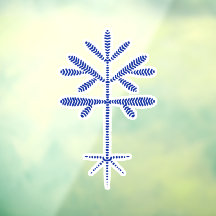 Window Cling with a Blue Sapling