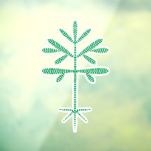 Window Cling with a Green Sapling