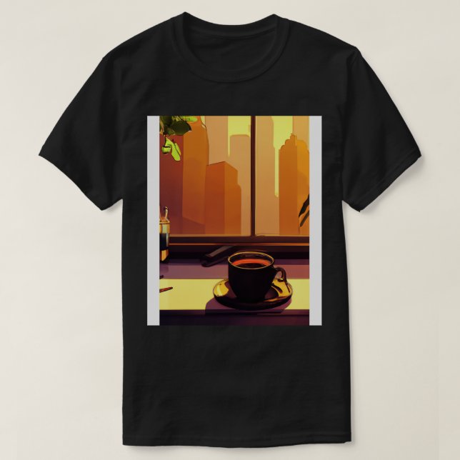 Window Coffee Sun 1 T-Shirt (Design Front)