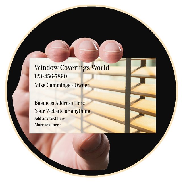 Window Coverings And Blinds Business Card (Creator Uploaded)