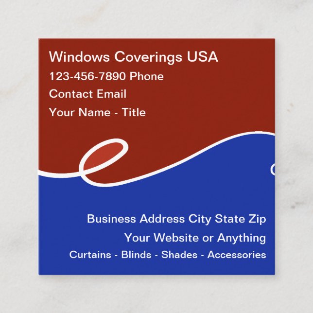 Window Coverings Patriotic Business Cards (Front)