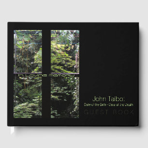 Window Cross on Nature Garden Memorial Guest Book