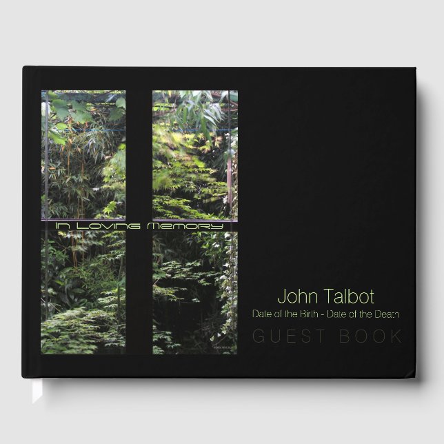 Window Cross on Nature Garden Memorial Guest Book (Front)