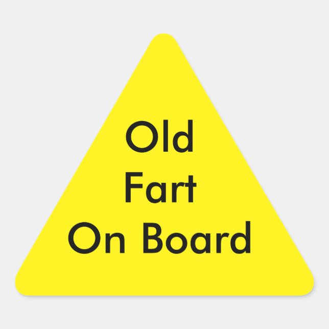 Window Decal: "Old Fart On Board" Triangle Sticker (Front)