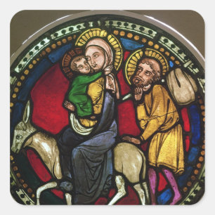 Window Depicting the Flight into Egypt Square Sticker