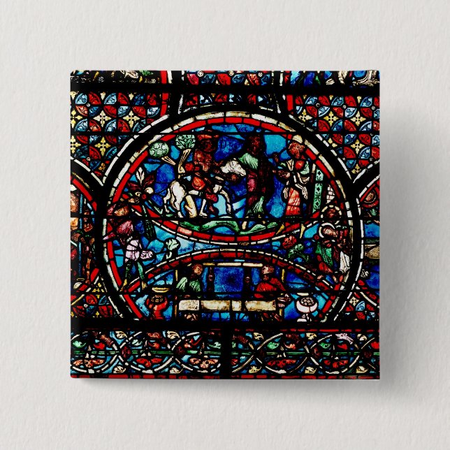 Window depicting the Good Samaritan 15 Cm Square Badge (Front)
