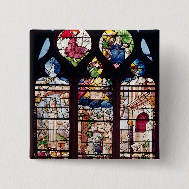 Window depicting the Nativity 15 Cm Square Badge (Front)