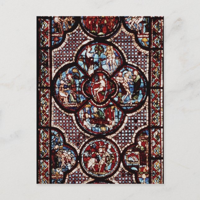 Window depicting the Parable of the Good Postcard (Front)