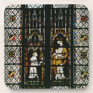 Window depicting the Virgin and Raoul de Ferrieres Coaster