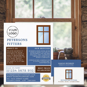 Window Design, Window & Door Fitter Company Business Card