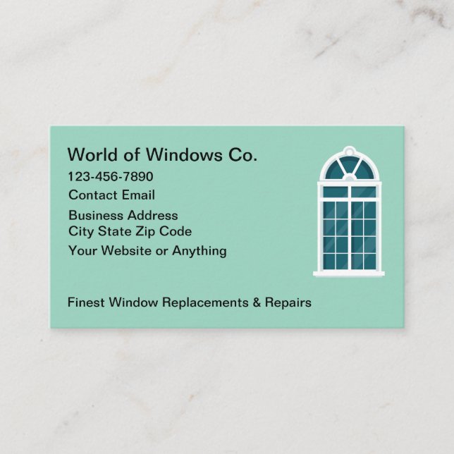 Window Distributor Sales And Service Business Card (Front)