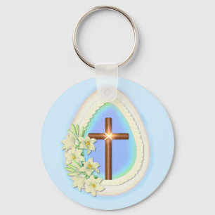Window Egg and Cross Key Ring