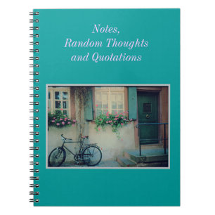 Window Flower Boxes, Shutters, Bicycle, Europe Notebook