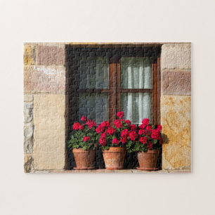 Window flower pots in village jigsaw puzzle
